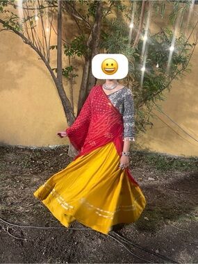 Indian traditional Yellow Chaniya/Skirt - Flowy Women's Skirt/